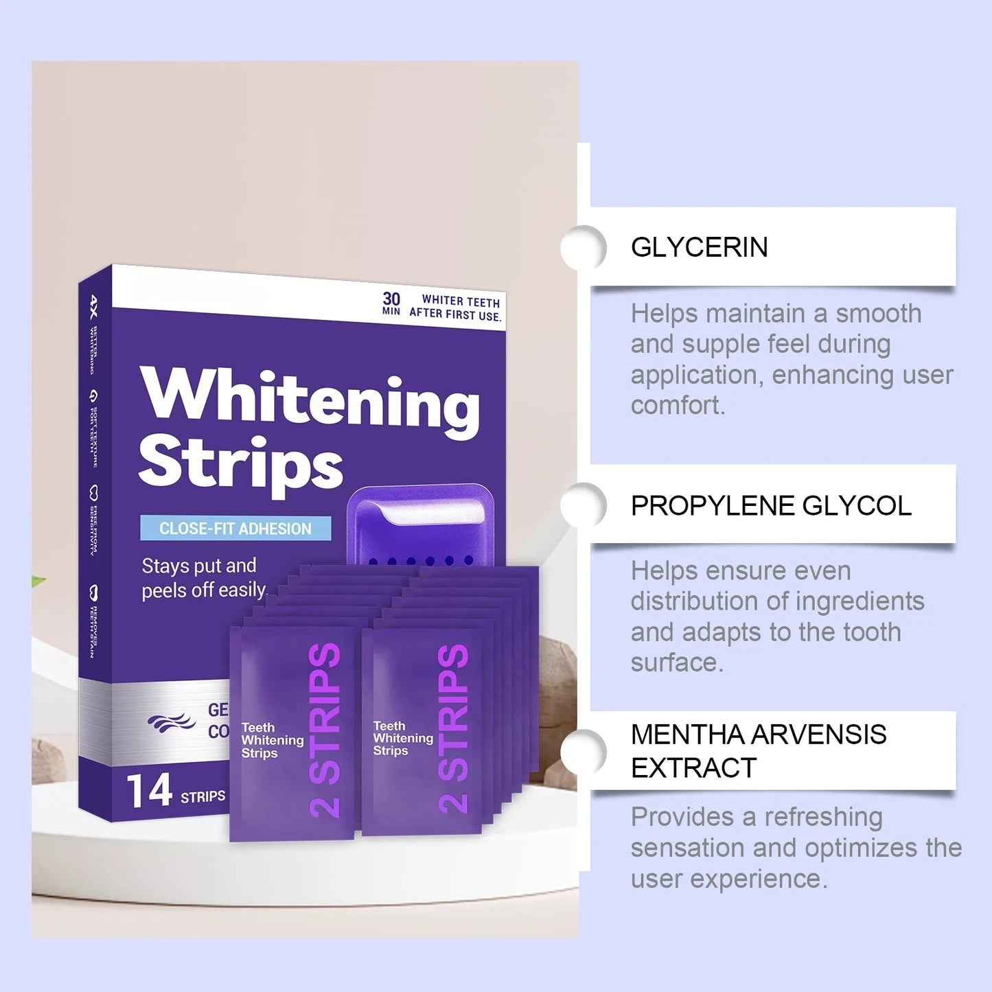 Purple Teeth Whitening Strips for Brighter & Whiter Smile ⭐