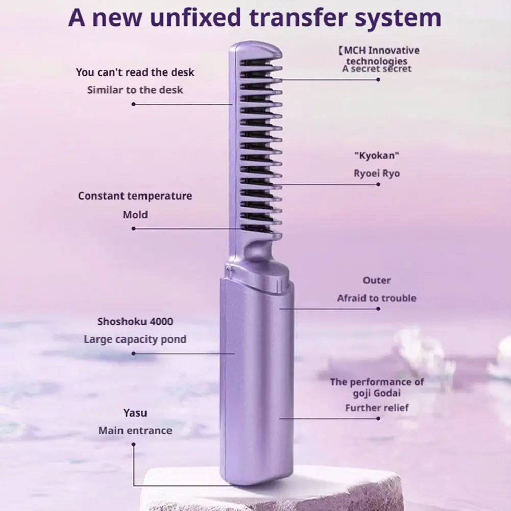 💖 Mini Wireless Hair Straightener & Curler with USB Charging