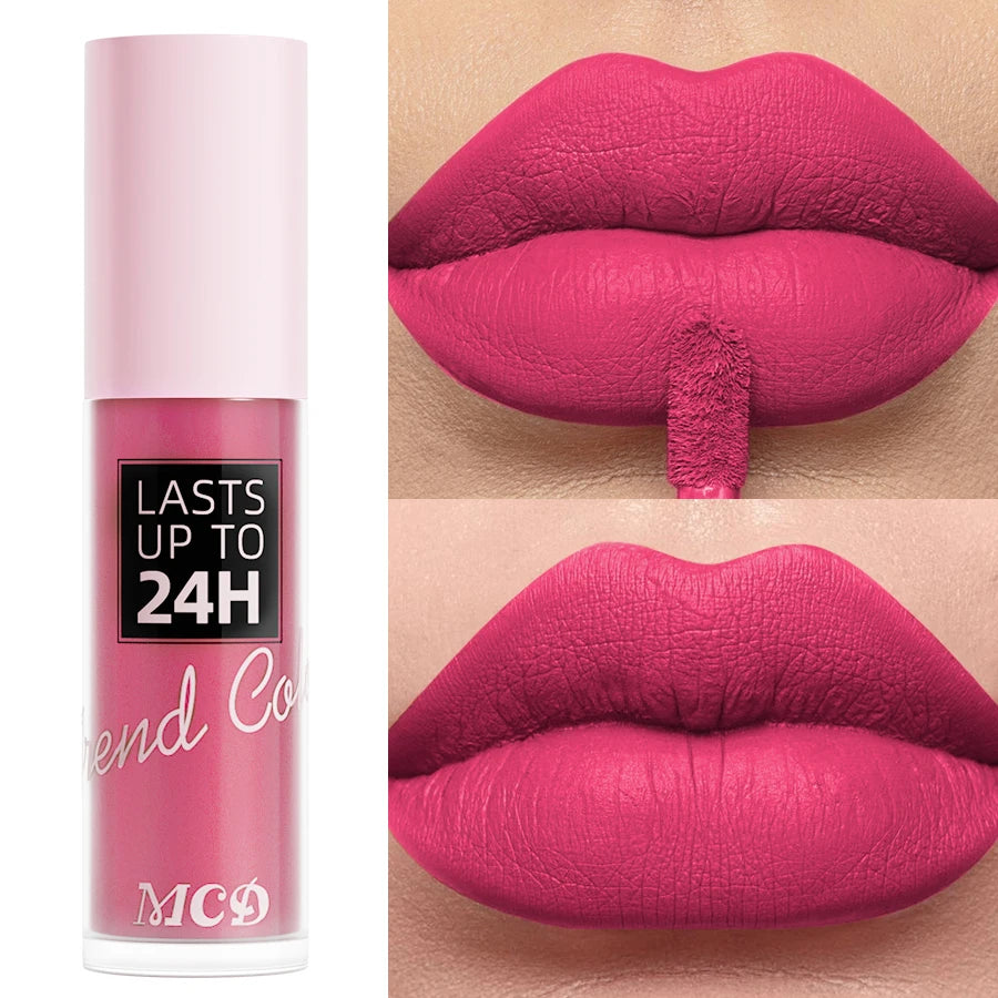 1PC Dark Brown Matte Velvet Lip Gloss Waterproof Liquid Lipstick 22 Colors Lips Korean Makeup for Lip Tint Lip Glaze Cosmetics Glowena shop