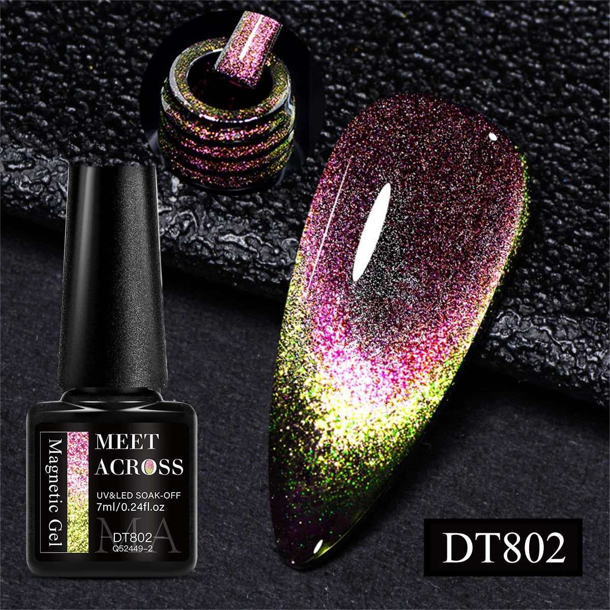 MEET ACROSS 7ml 9D Rainbow Cat Magnetic Gel Nail Polish For Nails Glitter Semi-Permanent UV Gel Nail Art Varnish Manicure Glowena shop