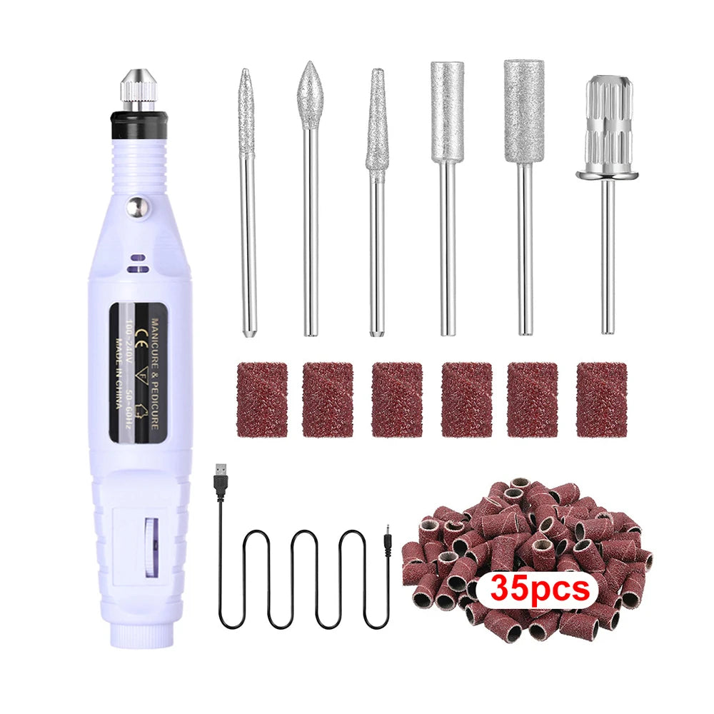 💖 YIKOOLIN Electric Nail Drill Kit – 20,000 RPM Nail File