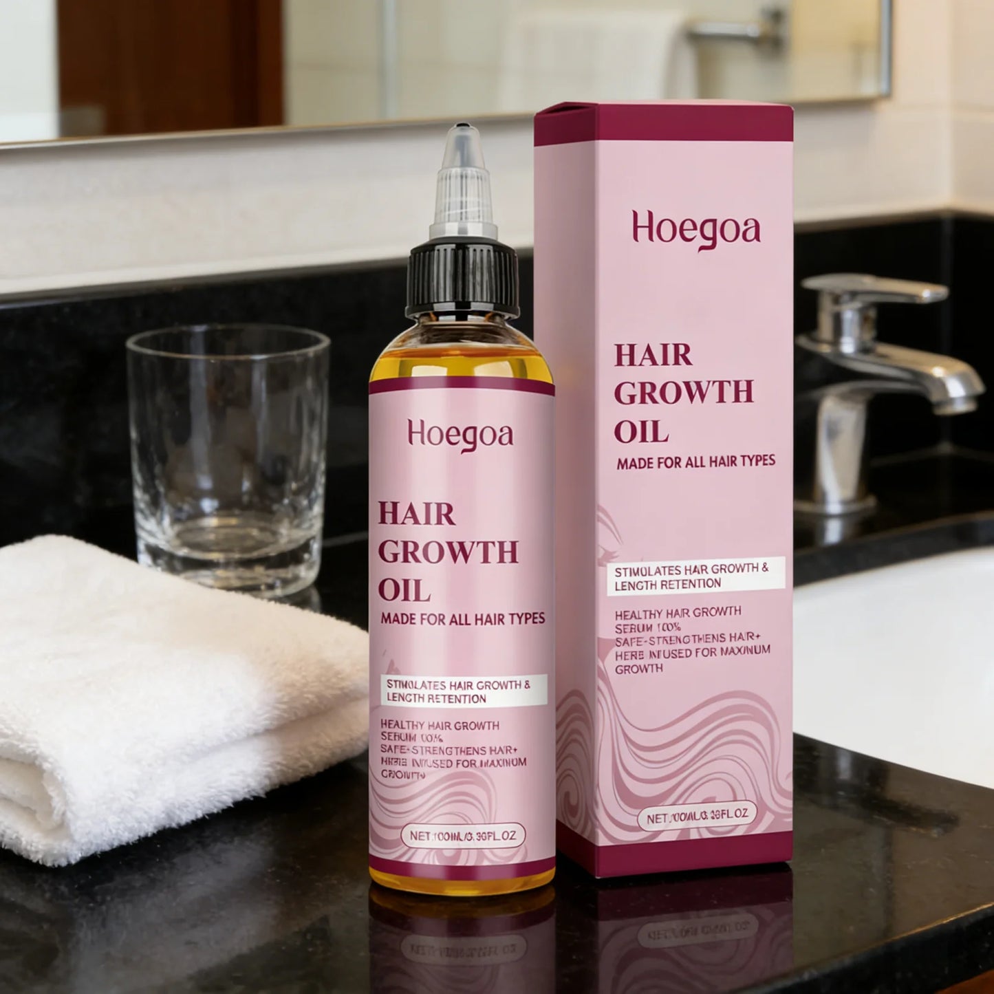 Hoegoa Ginger Rosemary Hair Growth Oil Deep Nourishment Improve Dryness Length Retention Intensive Repairing Hair Essential Oil Glowena shop