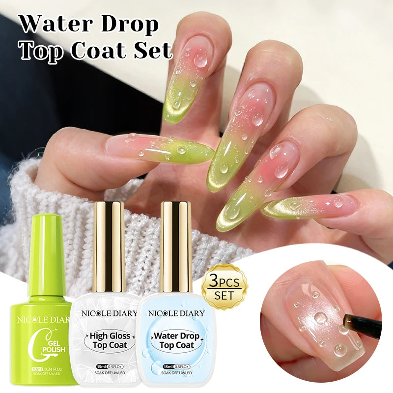NICOLE DIARY 15ml High Gloss Top Coat No Wipe Top Coat Glossy Long Lasting Top Coat Functional Gel Manicure Nail Supplies Glowena shop