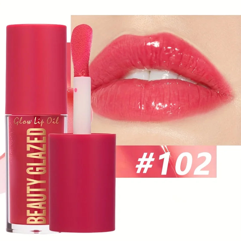 BEAUTY GLAZED 4 Color Moisturizing Lip Oil Moisturizing Lip Gloss Luminous Oil Lip Glos Liquid Lip Gloss, Natural Lip Enhancer Glowena shop