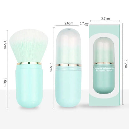 Hot Retractable Retractable Kabuki Brush Capsule-shape Multifunctional Travel Makeup Brush Cute Nail Powder Brush for Blusher Glowena shop