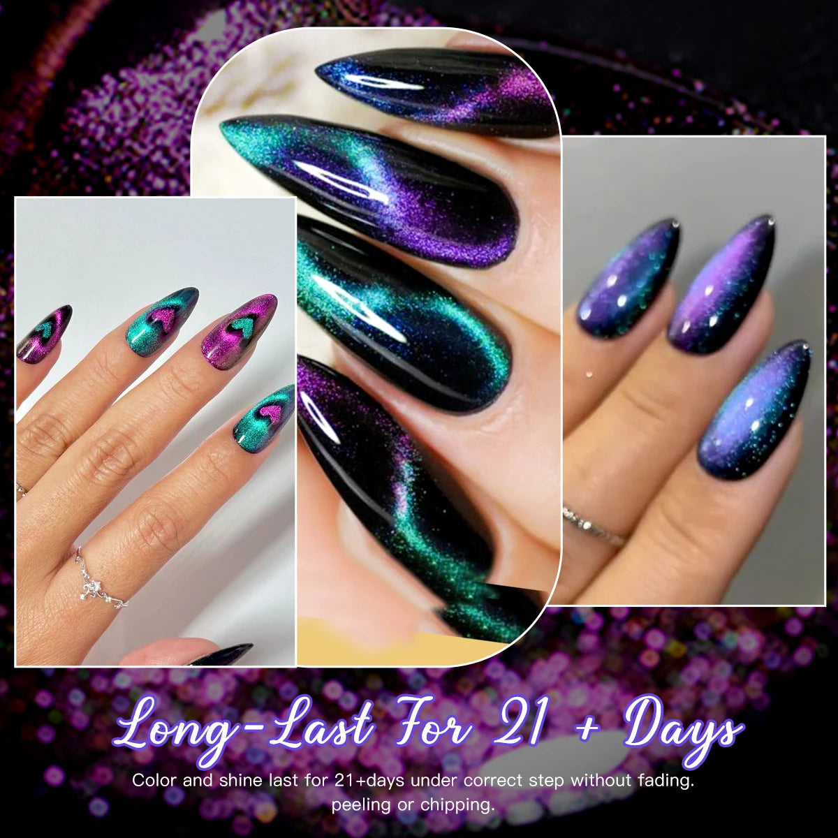 MEET ACROSS 7ml 9D Rainbow Cat Magnetic Gel Nail Polish For Nails Glitter Semi-Permanent UV Gel Nail Art Varnish Manicure Glowena shop