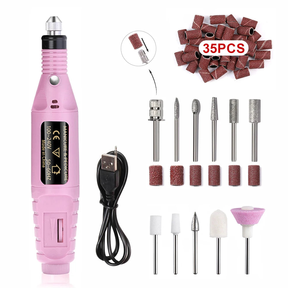 💖 YIKOOLIN Electric Nail Drill Kit – 20,000 RPM Nail File