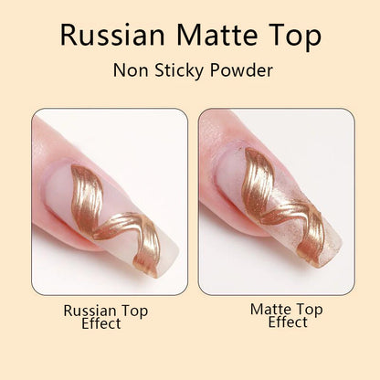 AS GEL Russian Matte Top Coat UV Gel Nail Polish 15ML Frosted Non Stick Powder Mat Top Coat No Wipe Semi Permanent Seal Gels Glowena shop
