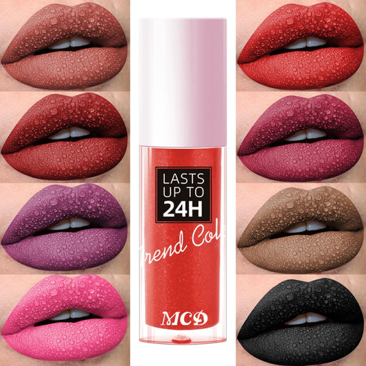 1PC Dark Brown Matte Velvet Lip Gloss Waterproof Liquid Lipstick 22 Colors Lips Korean Makeup for Lip Tint Lip Glaze Cosmetics Glowena shop