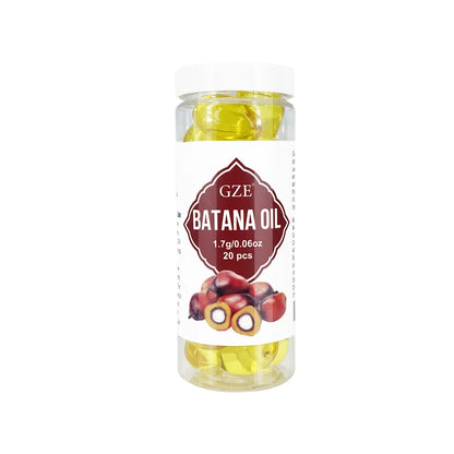 GZE Hair Batana Oil Capsule - Cold Pressed & Unrefined Oil for Hair, Strengthens Hair, Dry Damaged & Thin Hair - 20 Capsules Glowena shop