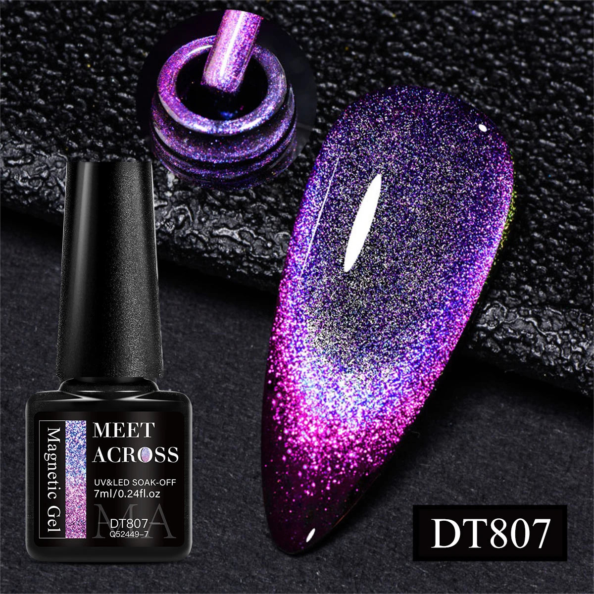 MEET ACROSS 7ml 9D Rainbow Cat Magnetic Gel Nail Polish For Nails Glitter Semi-Permanent UV Gel Nail Art Varnish Manicure Glowena shop
