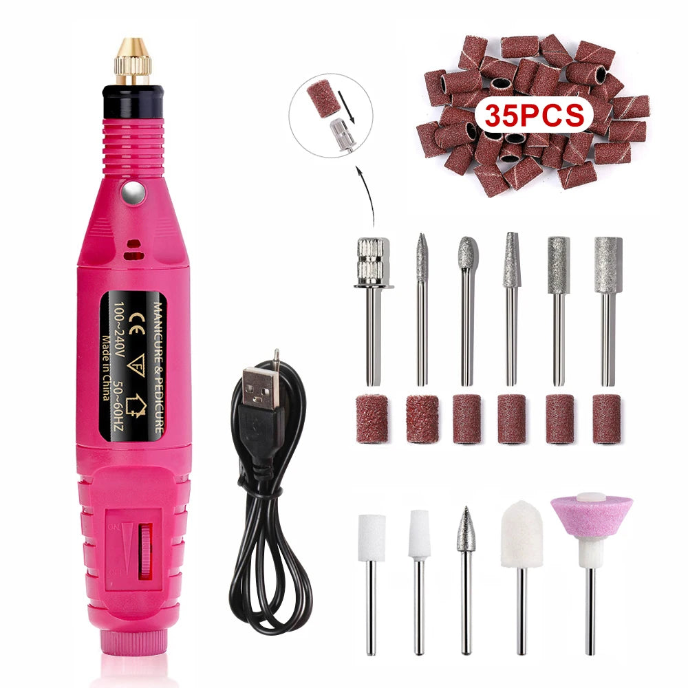 💖 YIKOOLIN Electric Nail Drill Kit – 20,000 RPM Nail File