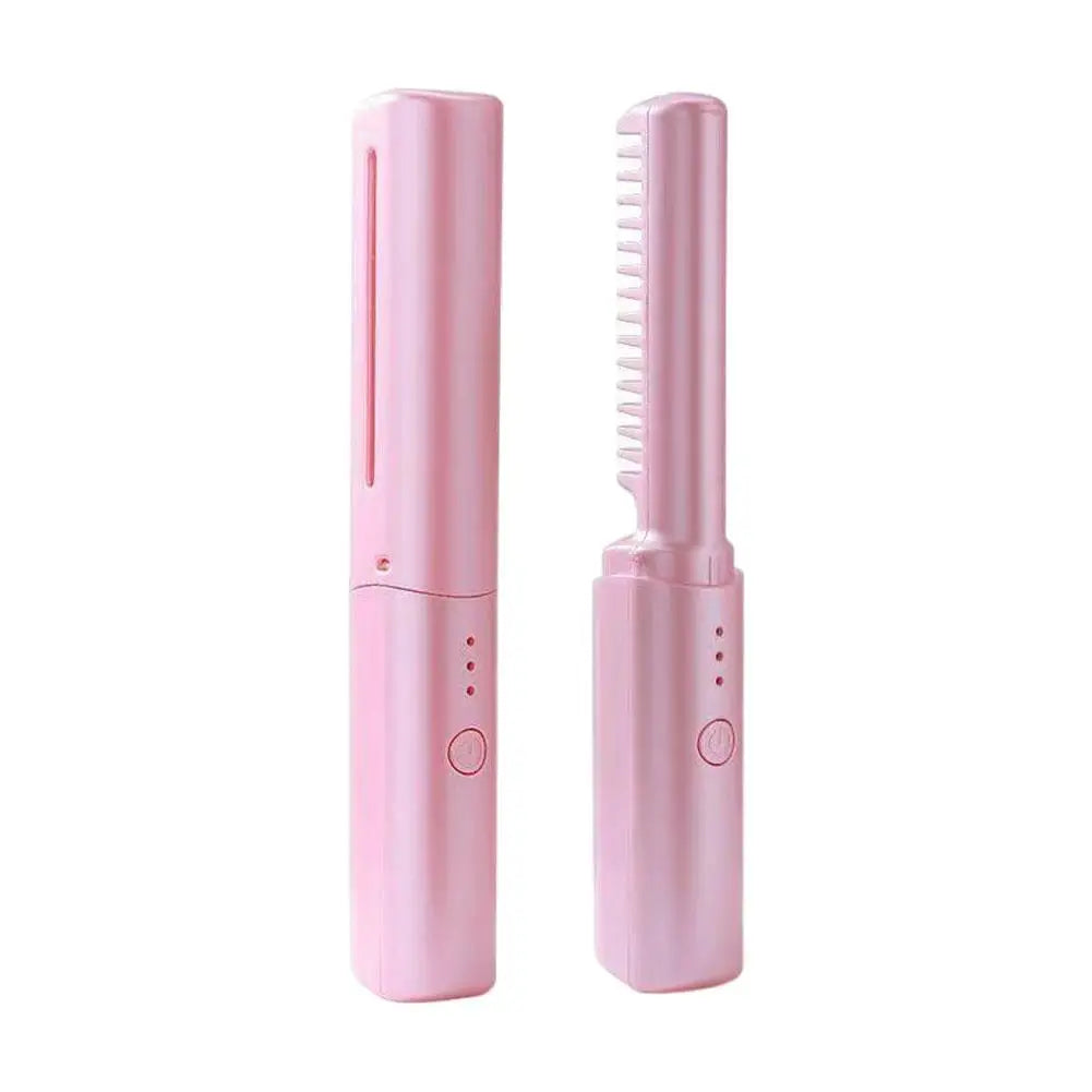 💖 Mini Wireless Hair Straightener & Curler with USB Charging