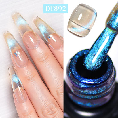 MEET ACROSS 7ml 9D Rainbow Cat Magnetic Gel Nail Polish For Nails Glitter Semi-Permanent UV Gel Nail Art Varnish Manicure Glowena shop