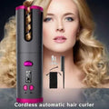 Automatic Cordless Hair Curler | Fast Heating Rechargeable Curling Iron | Glowena