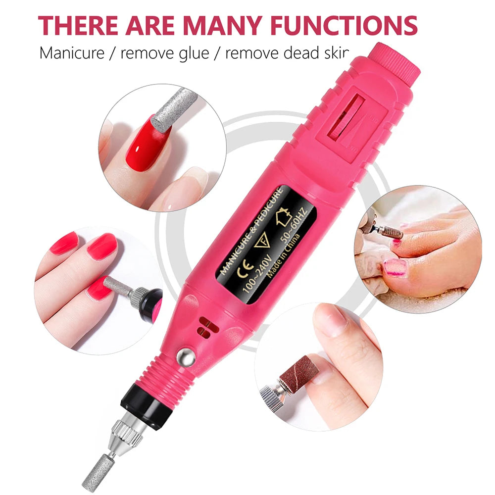 💖 YIKOOLIN Electric Nail Drill Kit – 20,000 RPM Nail File