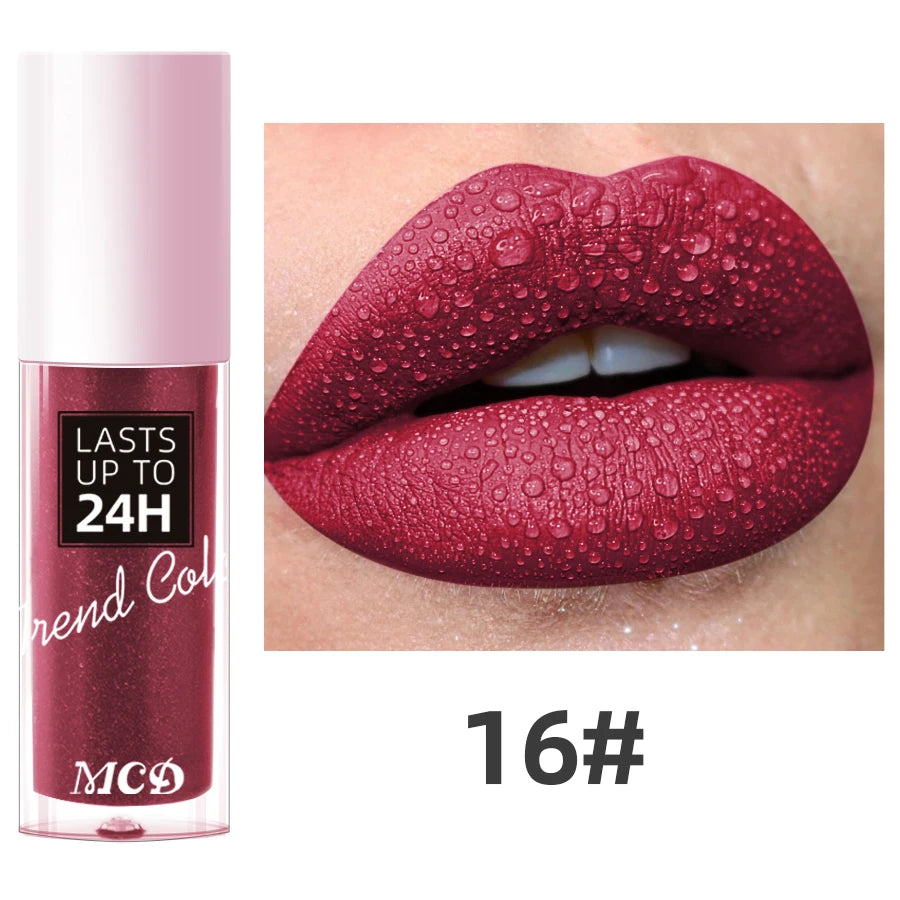 1PC Dark Brown Matte Velvet Lip Gloss Waterproof Liquid Lipstick 22 Colors Lips Korean Makeup for Lip Tint Lip Glaze Cosmetics Glowena shop