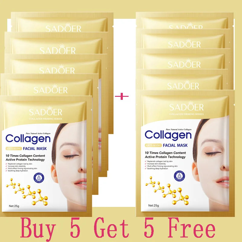 ✨ 10PCS Collagen Anti-Wrinkle Facial Mask Set