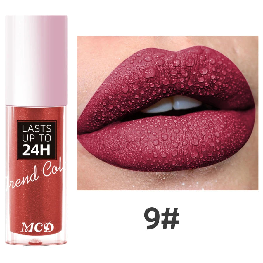 1PC Dark Brown Matte Velvet Lip Gloss Waterproof Liquid Lipstick 22 Colors Lips Korean Makeup for Lip Tint Lip Glaze Cosmetics Glowena shop