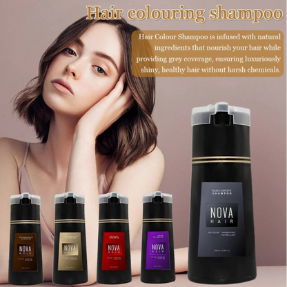 Natural Hair Dye Shampoo Nova Hair Instant Dye Shampoo Men Women Quick Easy Safe Hair Color Gray Hair Coverage Nourish Scalp Glowena shop