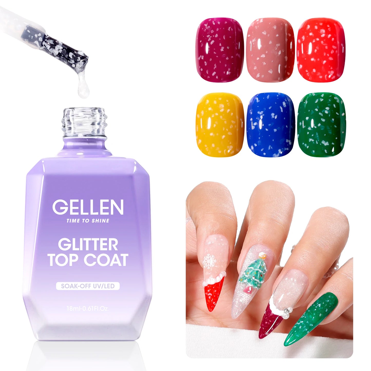 GELLEN Amethyst Builder Gel 20ml 4 in 1 Top Coat Nail Gel Nail Art Extension Apex Building Chrome Nails Professional Salon DIY Glowena shop