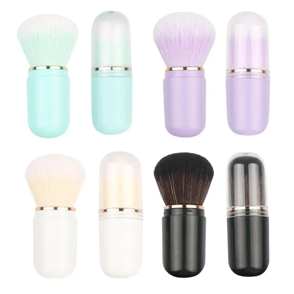 Hot Retractable Retractable Kabuki Brush Capsule-shape Multifunctional Travel Makeup Brush Cute Nail Powder Brush for Blusher Glowena shop