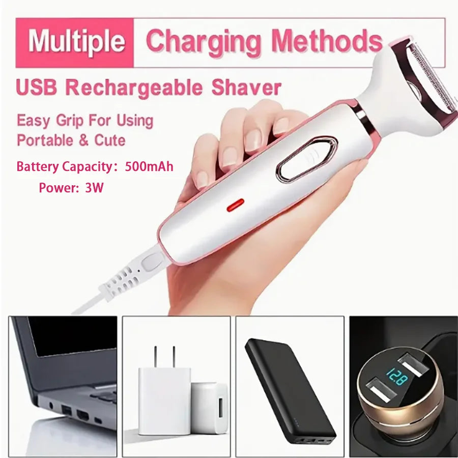 🪒 4-in-1 Women's Electric Shaver & Grooming Kit
