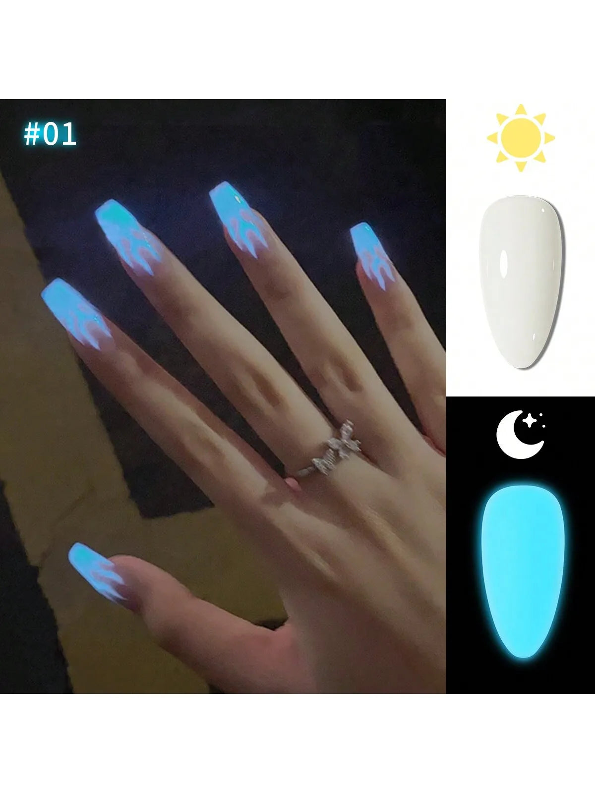 1Pc 15ML Glow in the Dark Gel Nail Polish - Luminous Top Coat for Home Salon Manicure and DIY - Long-Lasting and Durable Glowena shop