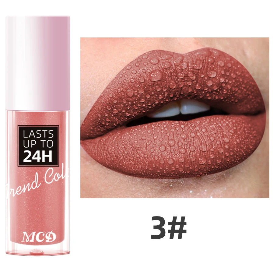 1PC Dark Brown Matte Velvet Lip Gloss Waterproof Liquid Lipstick 22 Colors Lips Korean Makeup for Lip Tint Lip Glaze Cosmetics Glowena shop